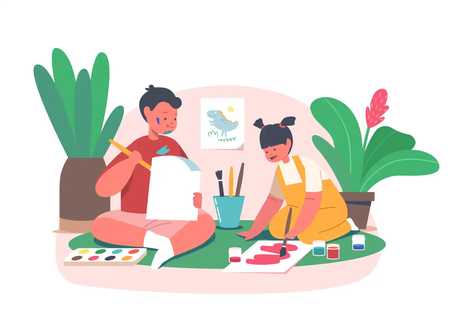 Учебен център – деца рисуват и творят в лятна занималня