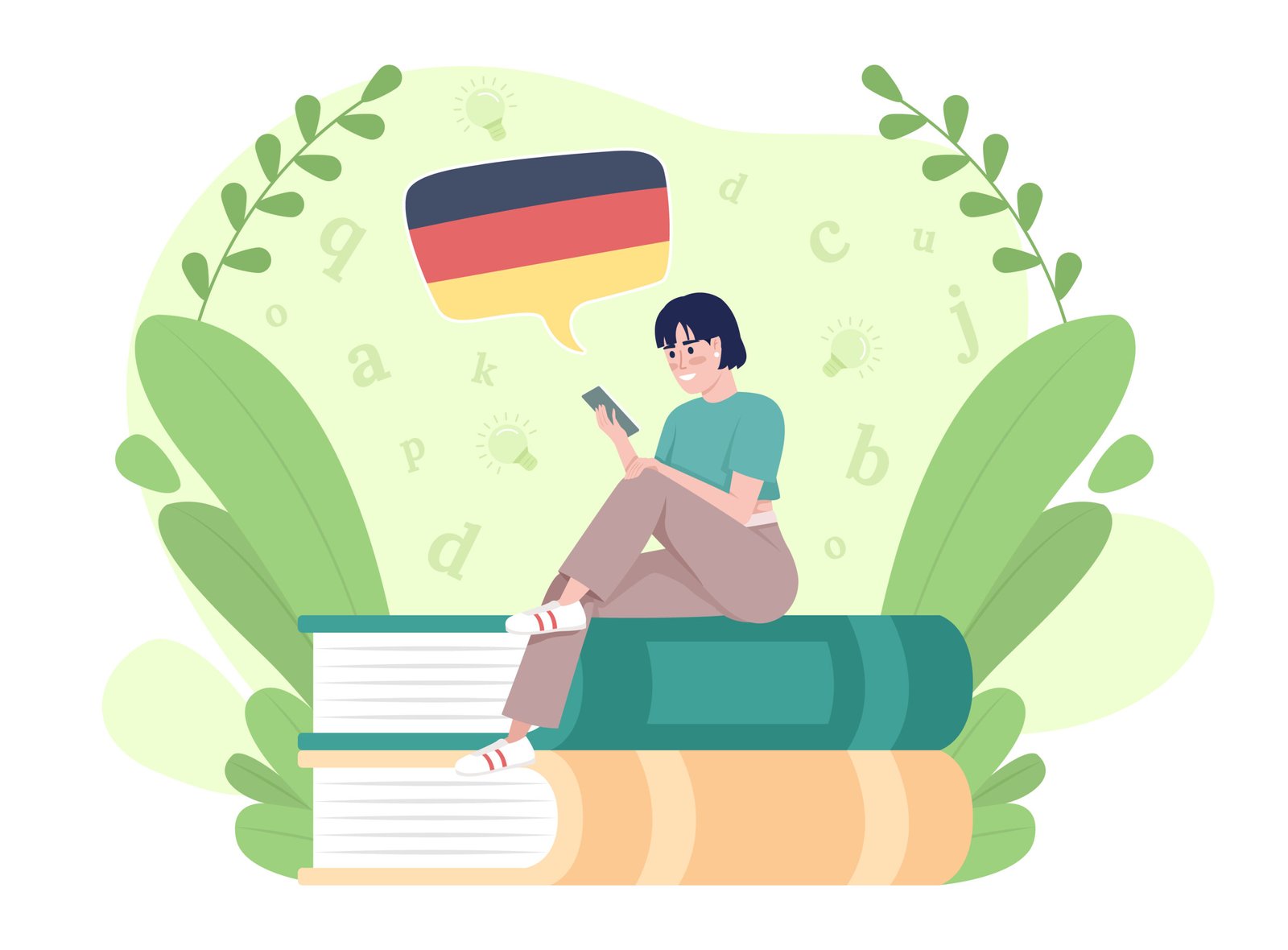 vector picture of learning german language