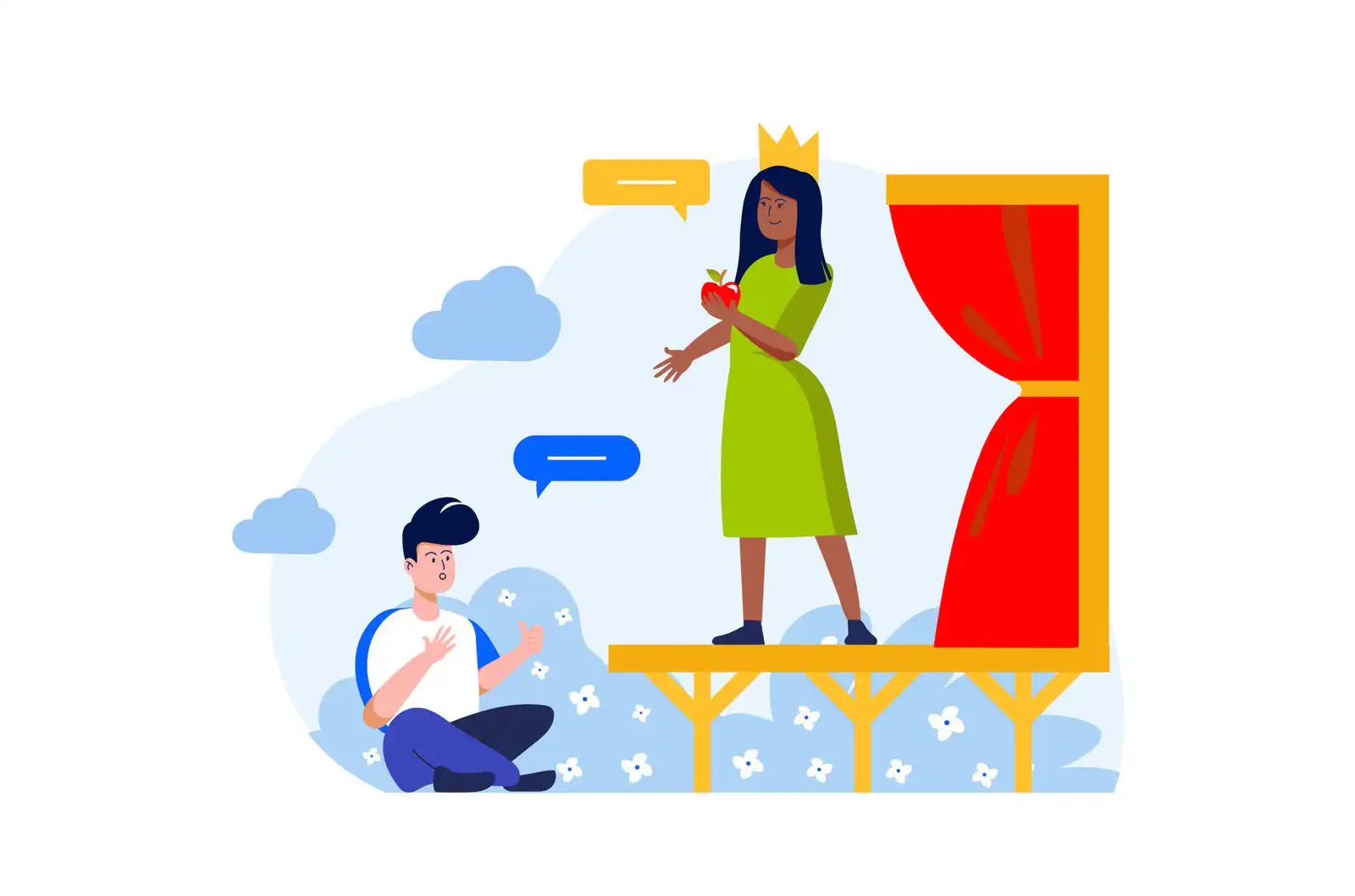 vector illustration of people making role play