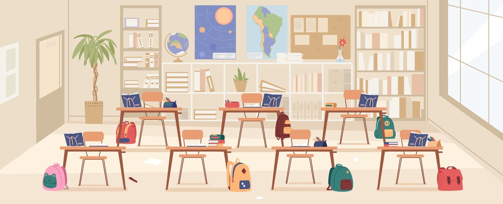 vector image of a classroom