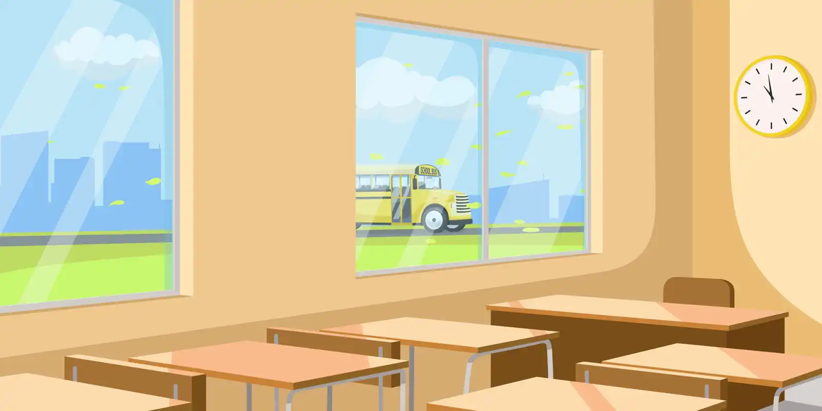 Vector illustration of a classroom